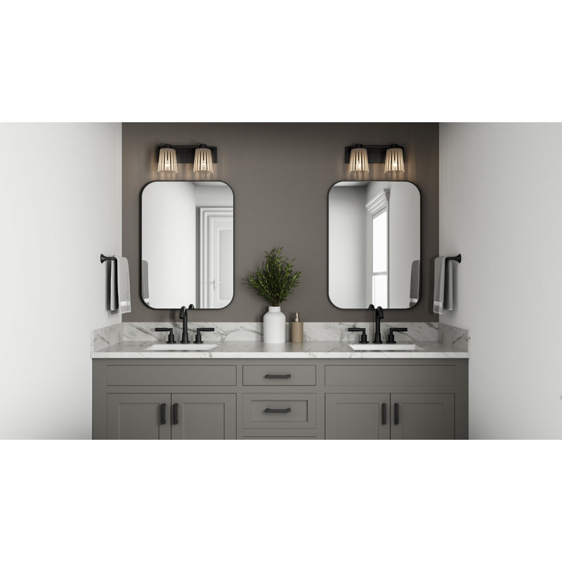 Alkis 2-Light Matte Black Bath Light