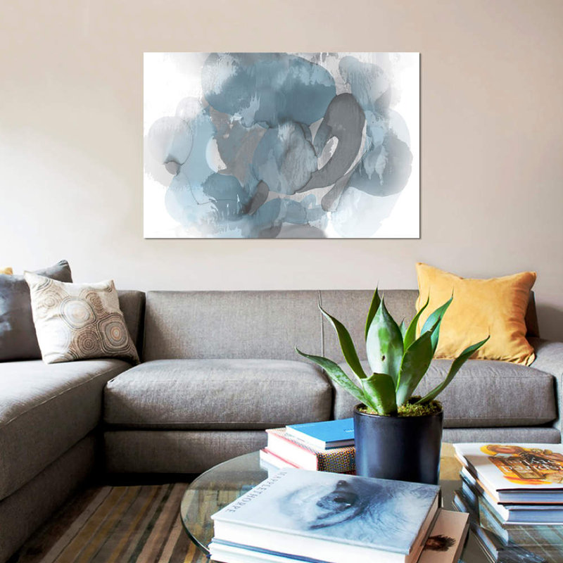 Aqua Flow II by Kristina Jett - Wrapped Canvas Painting, 66.04 cm H x 45.72 cm W x 1.91 cm D