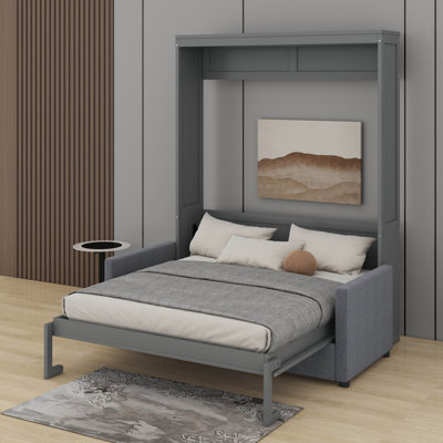 Lit escamotable double pleine grandeur avec coussin
