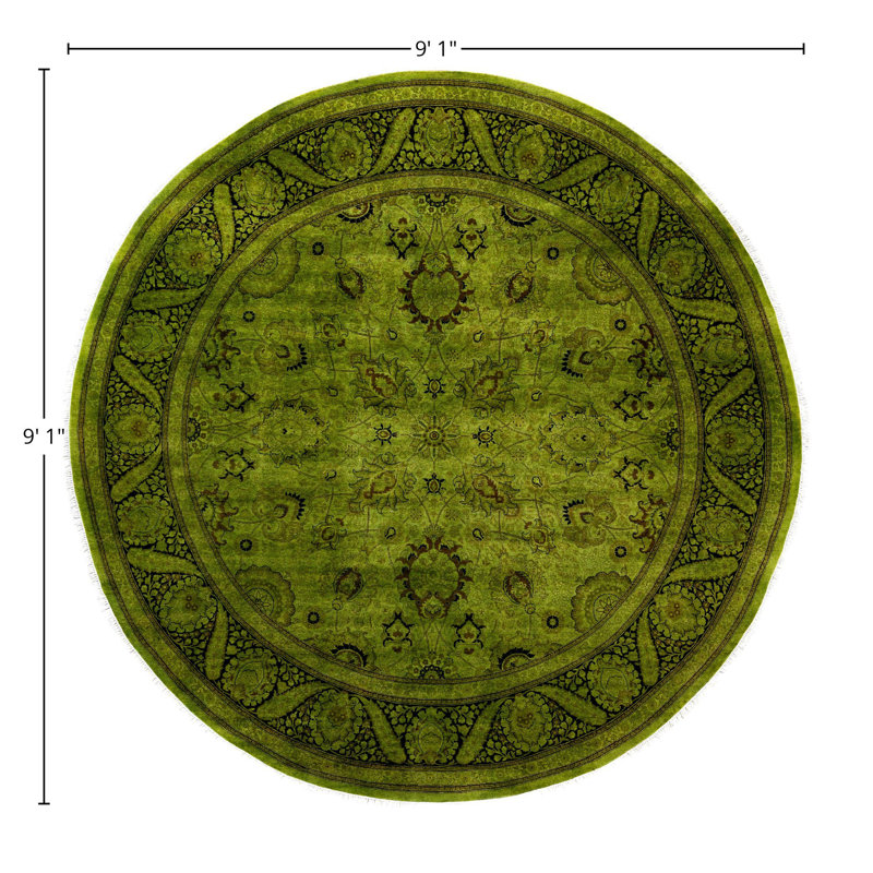 Overdyed One-of-a-Kind 9' 1" X 9' 1" Hand Knotted Area Rug