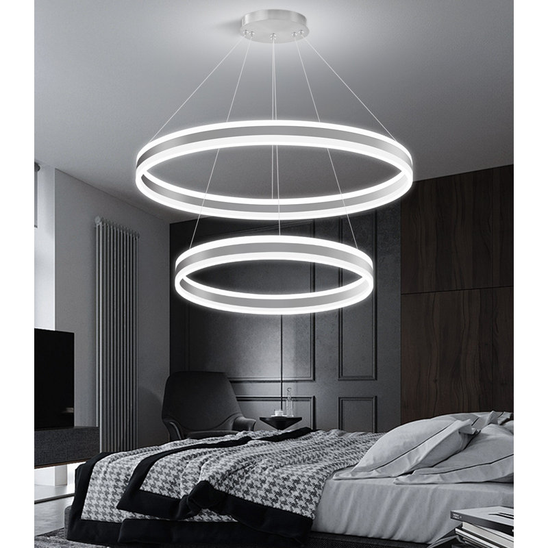 2-ring Modern Led Chandelier Gold, Silver