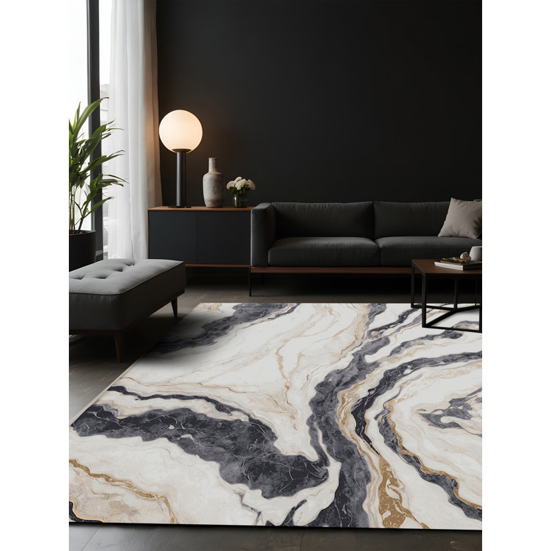 Tapis gris soyeux et moelleux, Carré 4 pi