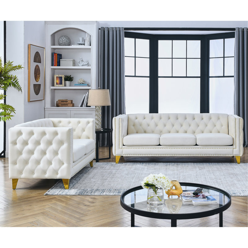 Velours beige captivant 3 + 2 - Livraison rapide chez nous Warehouse Delivered Velvet Beige And Association