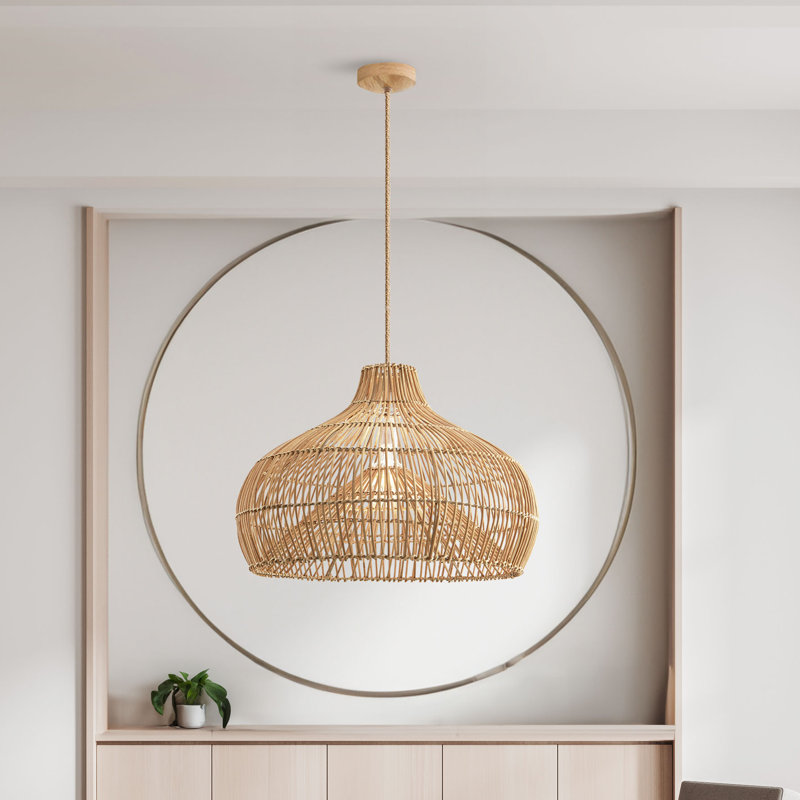 Luminaire suspendu en rotin Oceania Cone Brown
