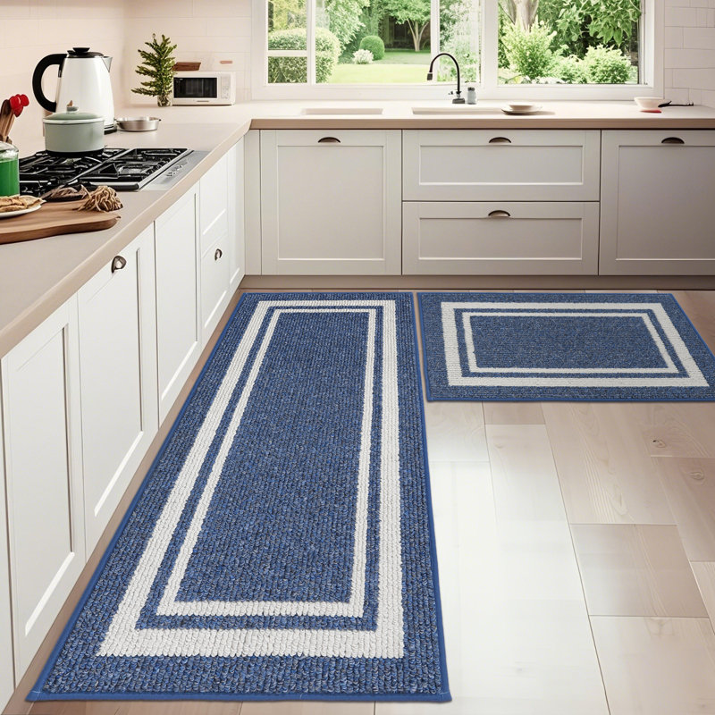 Caylon Machine-washable Anti-Fatigue Mat, Blue, Rectangle 731.5cm x 1066.8cm + 731.5cm x 1828.8cm