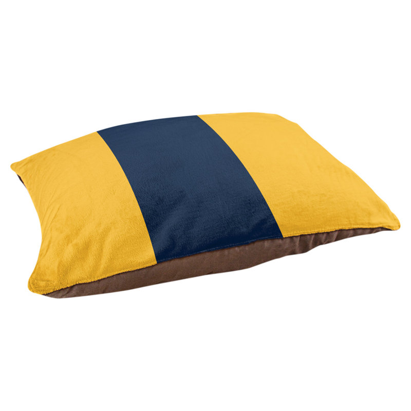 Coussin rectangulaire designer Los Angeles, Petit (L 18 po x l 28 po), Or / bleu