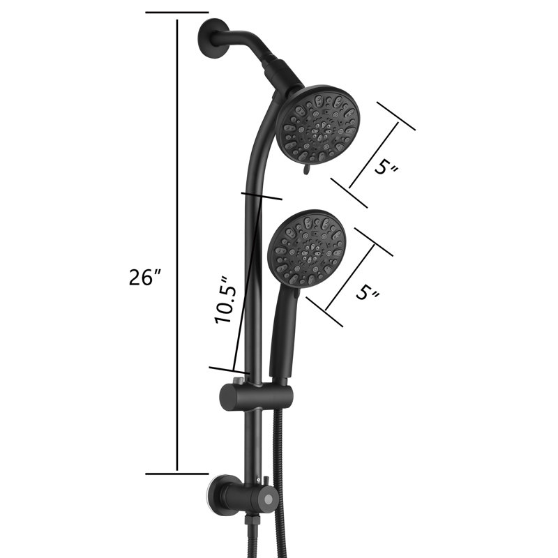 Dual Shower Head 1.8 GPM GPM, Matte Black