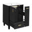 Meuble-lavabo 24 po avec lavabo, armoire de salle de bain avec tablette de porte, tiroir profond, panier coulissant à 2 niveaux, structure en bois massif et panneau de fibres à densité moyenne, un paquet, noir-1310849784