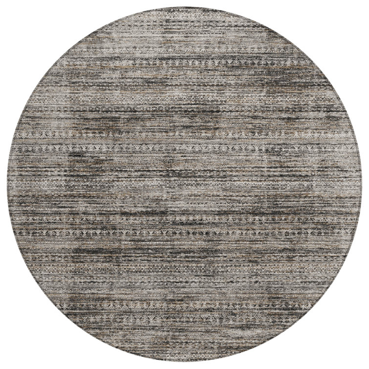 Machine Washable Indoor/Outdoor Xhevrie Taupe Rug