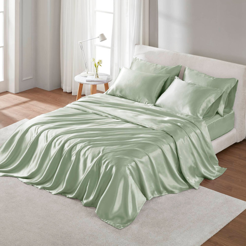 4 ensembles de literie PCSSoft, Housse de couette simple et 3 pièces supplémenta, Sauge