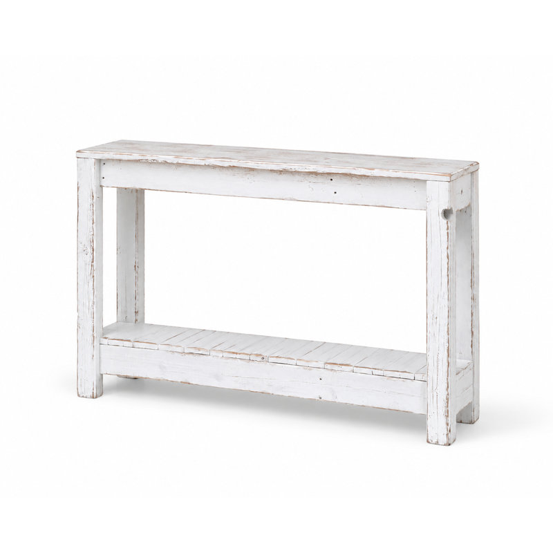 Biggs Solid Wood Console Table, White, 28" H x 46" W x 8" D