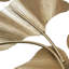 Œuvre d'art dimensionnelle en forme de feuille de ginkgo en métal doré - l 43 po x H 23,5 po x P 1,6 po, suspendue à la verticale pour une décoration intérieure en forme de trou de serrure