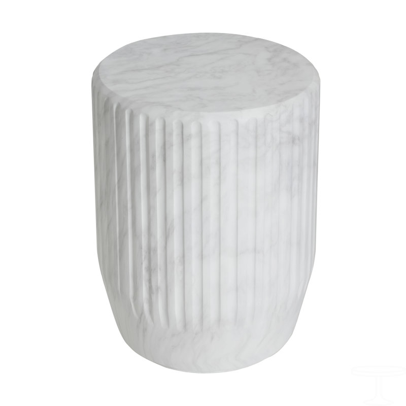 Table d'appoint d'extérieur sculptée Cicci, Blanc
