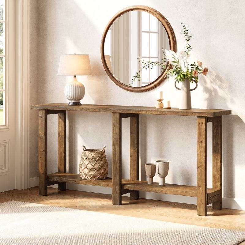 Console en bois massif 70,86 po, Brun