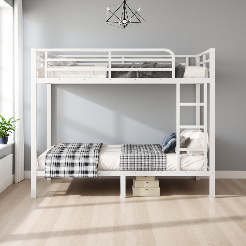 Lit superposé pour les adolescents et les adultes, peu encombrant / sans bruit de sommier, Lit superposé double sur double