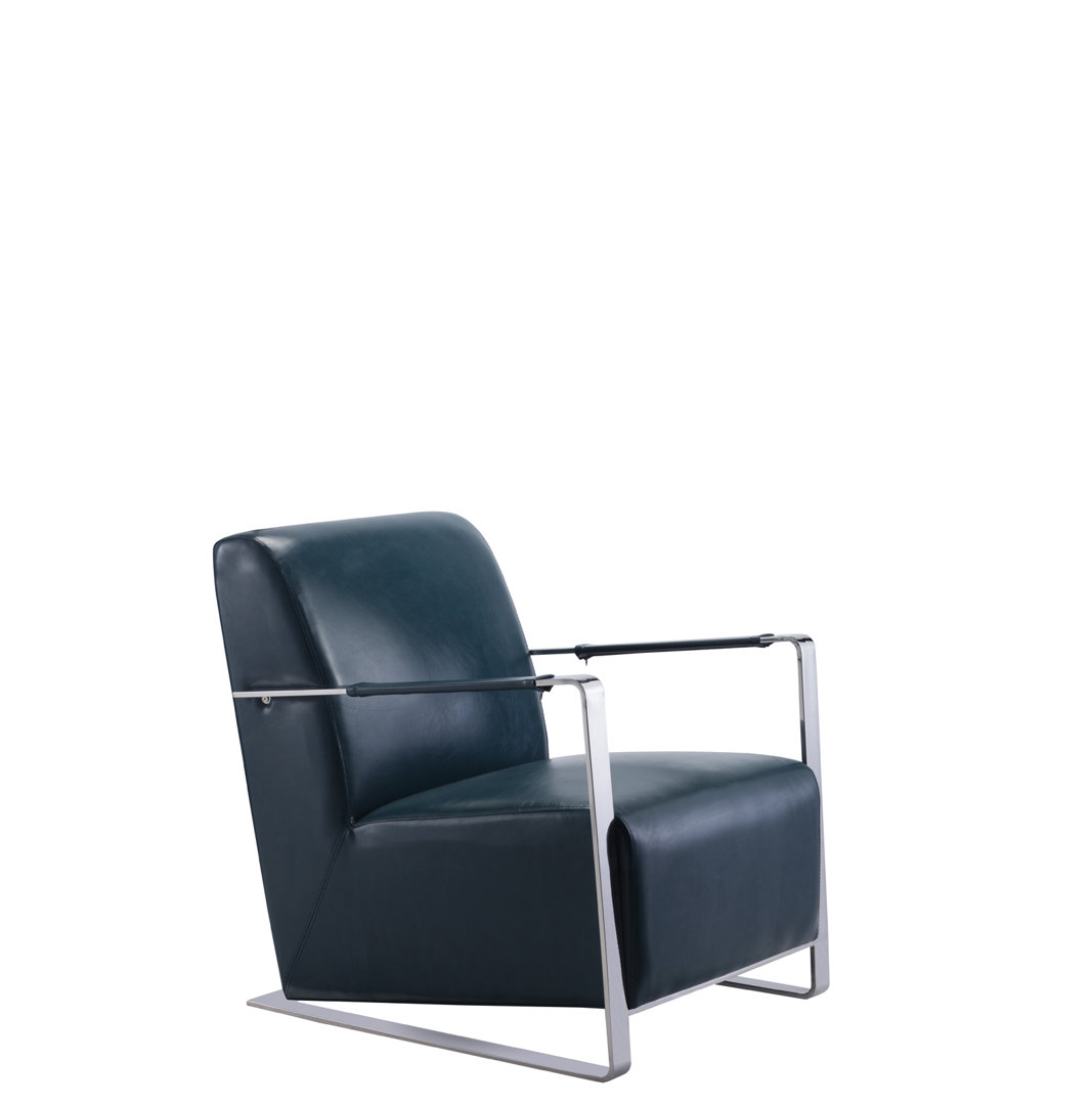 Luxe Faux Leather Armchair Pasargad