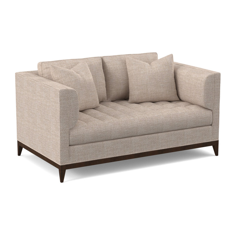 Paramount Upholstered 64'' Loveseat, American Walnut, Filigree Ivory 100% Polyester