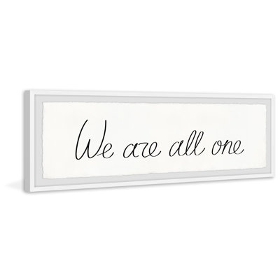 'We Are All One' Framed Print
