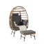Fauteuil à œufs avec coussin de dossier épais et confortable - charge de 360 lb, chlore, pour balcon, cour arrière, coussins de siège gris foncé protégés, extérieur,-2099618412