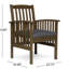 2 chaises en bois avec coussins confortables et résistants aux intempéries - pour une cour élégante, les chaises de salle à manger gris foncé rehaussent votre patio,