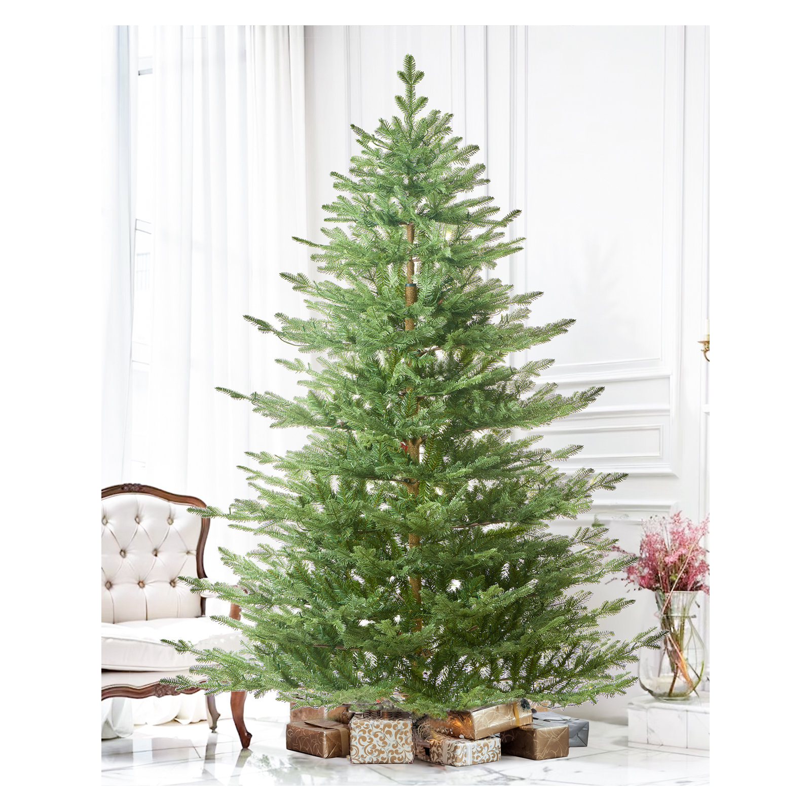 Lighted Artificial Christmas Tree - Stand Included, 6ft, Not Pre-Lit