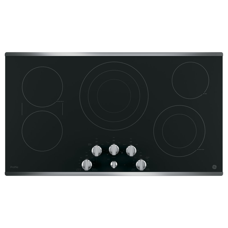 Plaque de cuisson électrique avec 5 brûleurs, Acier inoxydable