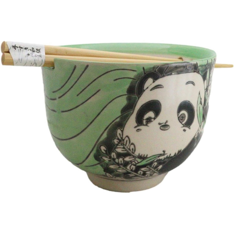 Ensemble bol de ramen avec baguettes Donburi Lucky Panda
