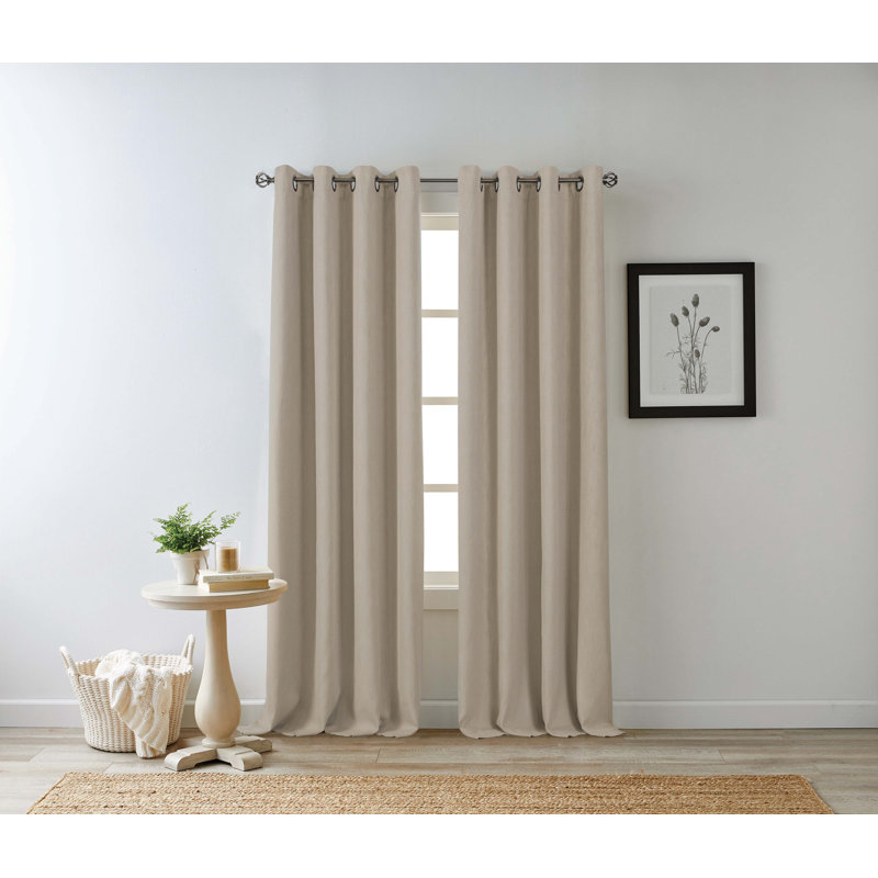 Blackout Curtain Single Panel, 50" W x 72" L, Beige