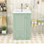 Meuble-lavabo compact avec lavabo en céramique, tiroir de rangement à fermeture en douceur, tablettes ouvertes et barre à serviettes-593527655