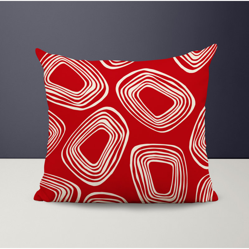 Housse et insert de coussin décoratif en polyester, L 19 po x H 19 po, Rouge