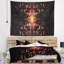 Motif de papillon brun abstrait sur tapisserie noir-28495609