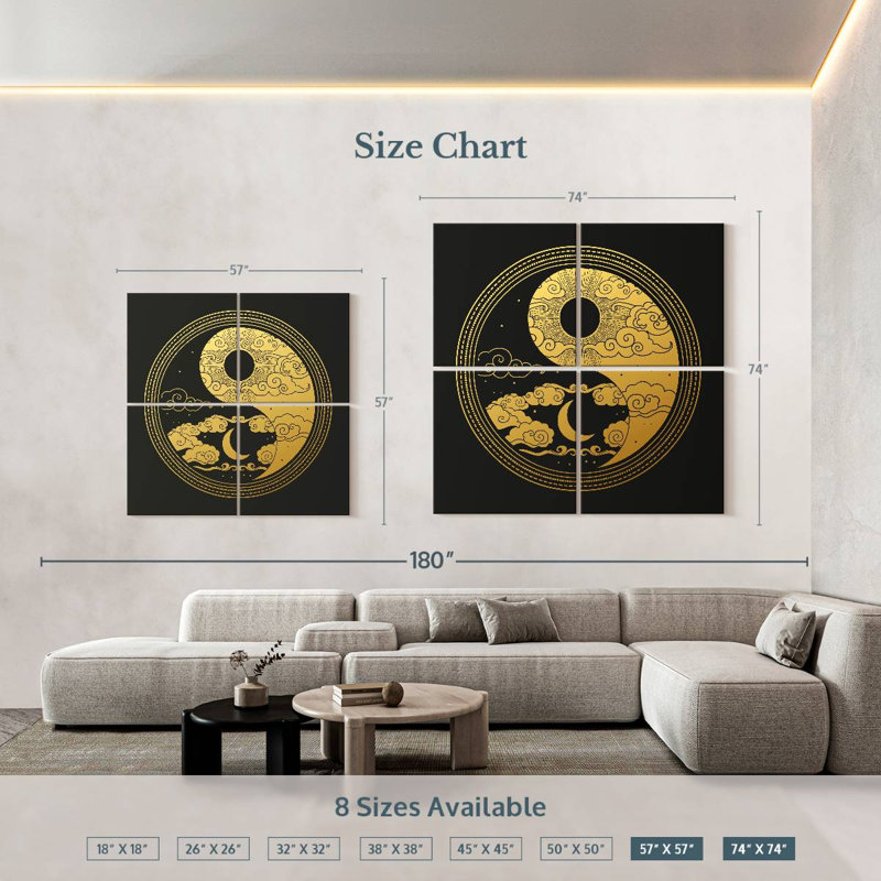 Kerrick Oriental Yin Yang, 74" H x 74" W
