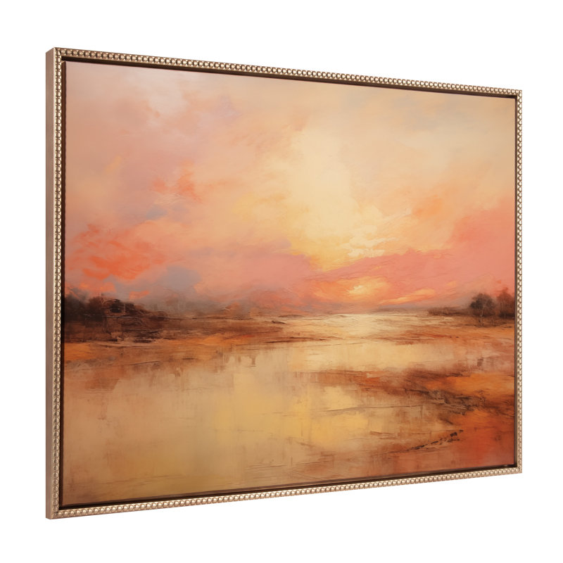 Peach Landscape by The Creative Bunch Studio Framed Canvas Wall Art Print