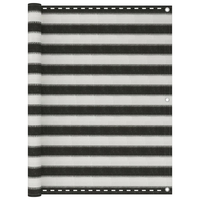Écran de balcon en PEHD Vidaxl, Blanc / anthracite, L 236,2 po x P 47,2 po
