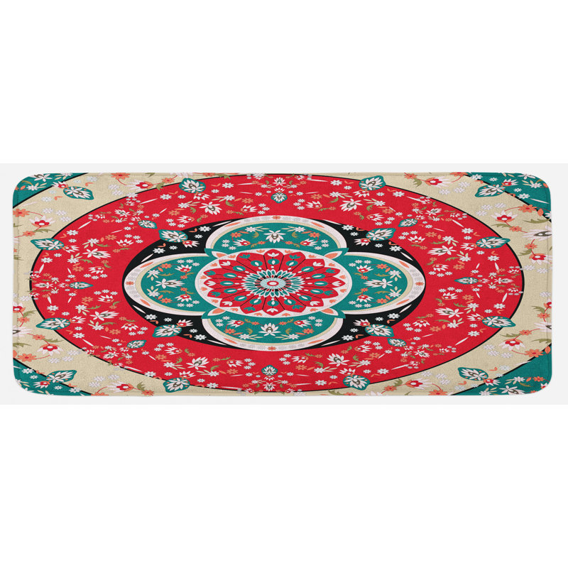Eclectic Floral Synthetic Kitchen Mat