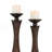 15.75" And 17.5" Tall "Kayan" Candleholder, Bronze Rustic Finish (Set Of 2)