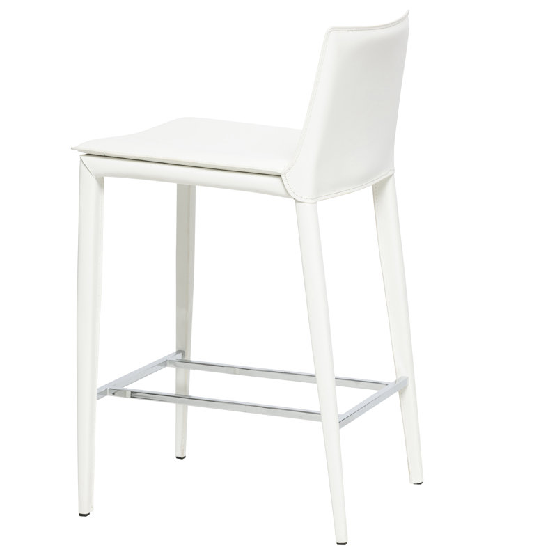 Holleman Leather 25.5" Counter Stool, White