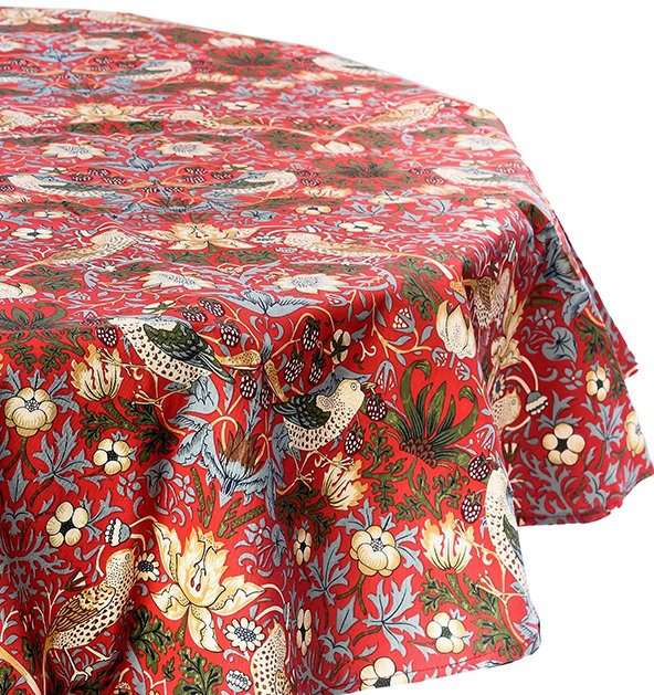 Lansdale Strawberry Thief Tablecloth, Red, 132cm W x 178cm L