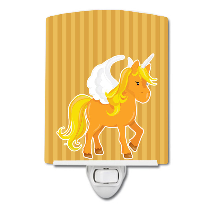Éclairage de nuit en céramique à rayures licorne