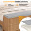 Structure de lit simple en bois de chêne naturel avec banc de rangement intégré au pied de lit, 4 tiroirs, tête de lit, robuste, aucun sommier requis, style Mid-Century moderne-2130104442-2130104440