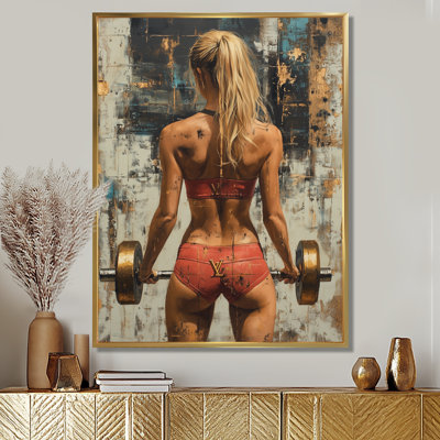 «Gym Model Woman Lifting The Deadlift II - Fashion Gym Girl», décoration murale