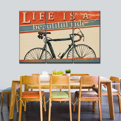 «Life Is A Beautiful Ride Quote», reproduction d'art sur toile