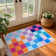 Fillender Plaid Area Rug Checkered Rug Washable Rugs For Living Room Carpet