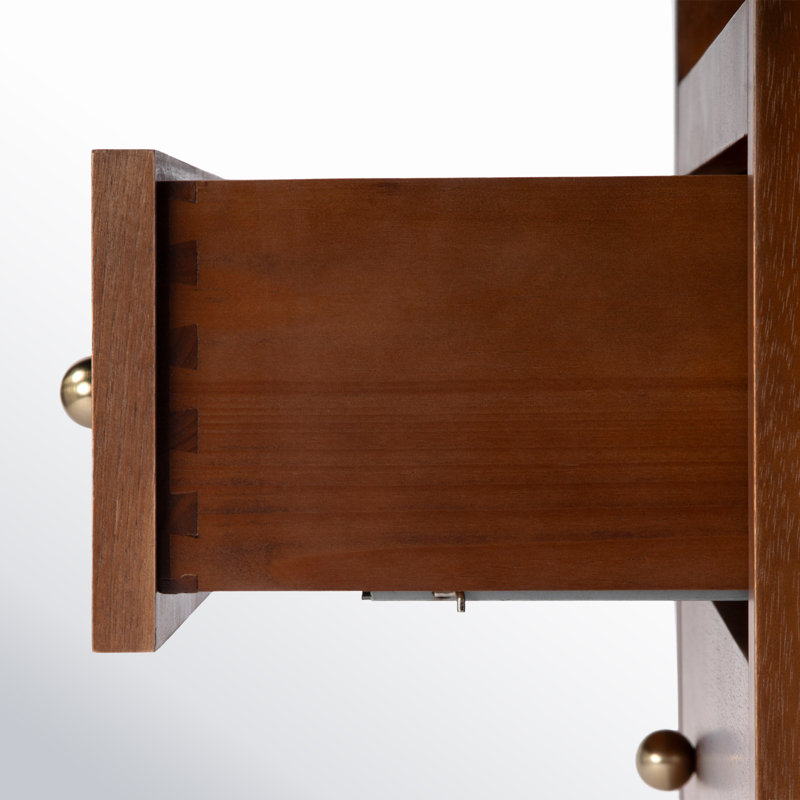 Table de chevet 2 tiroirs Celine, Noyer