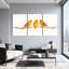 «Birds Three Yellow Birds Singing On Branch», ensemble de 3 impressions sur toile-1644694916