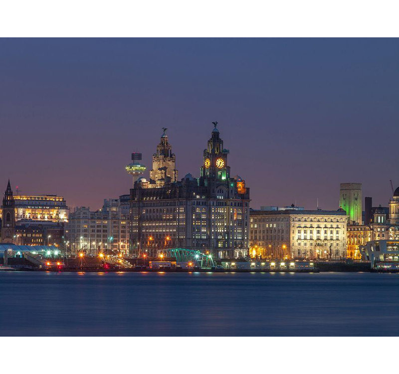 Frank, Assaf, reproduction d'art sur toile de la ville de Manchester: traversée de la rivière Mersey, H 19 po x l 24 po