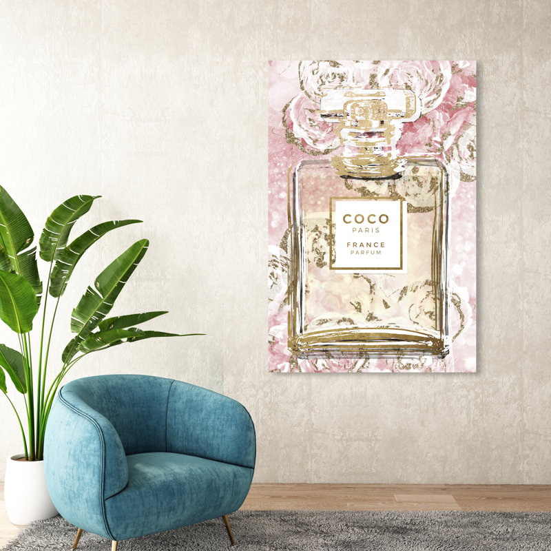 " Floral French Perfume ", 45" H x 30" W, Wrapped Canvas, No Frame