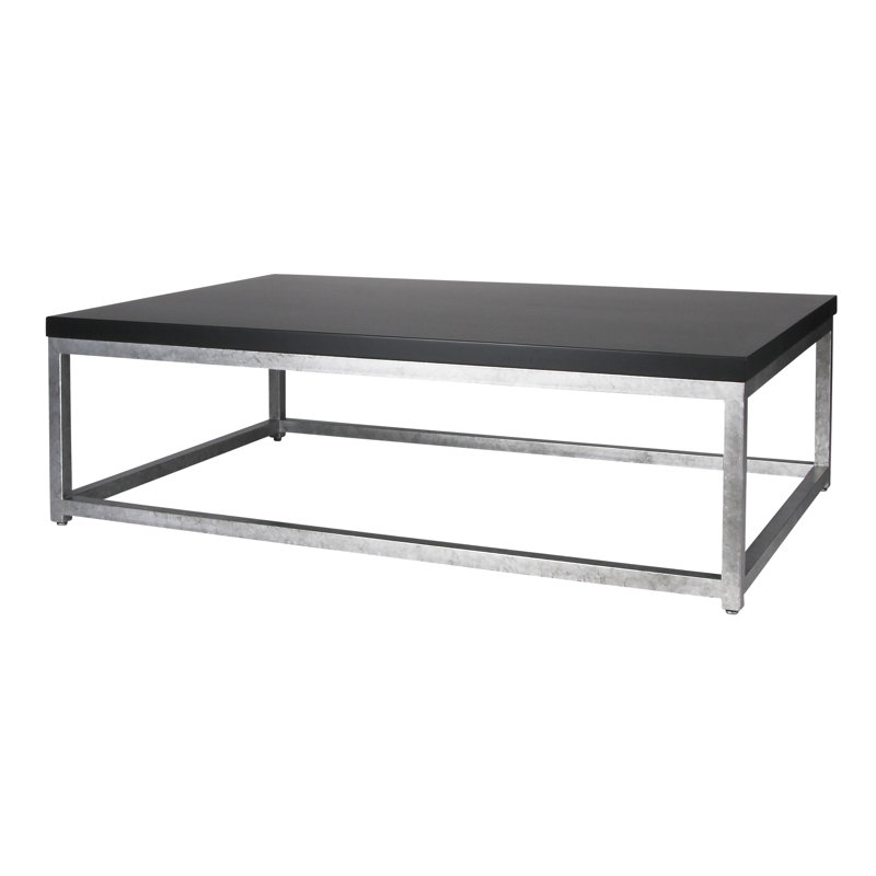 Paris Frame Coffee Table, 18" H x 67" L x 43" W, Black, Royal Silver