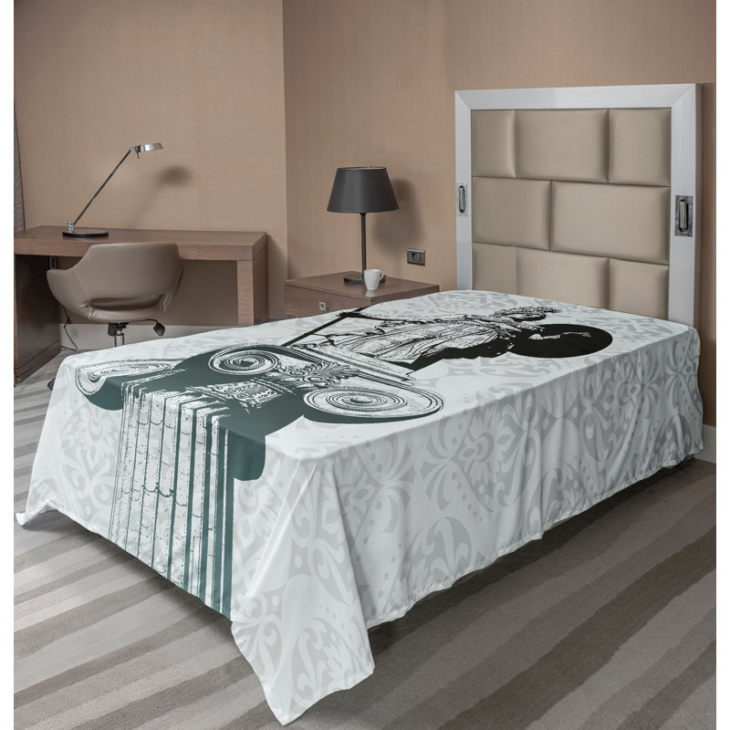 Drap-housse noir Ambesonne, Drap plat pour lit simple