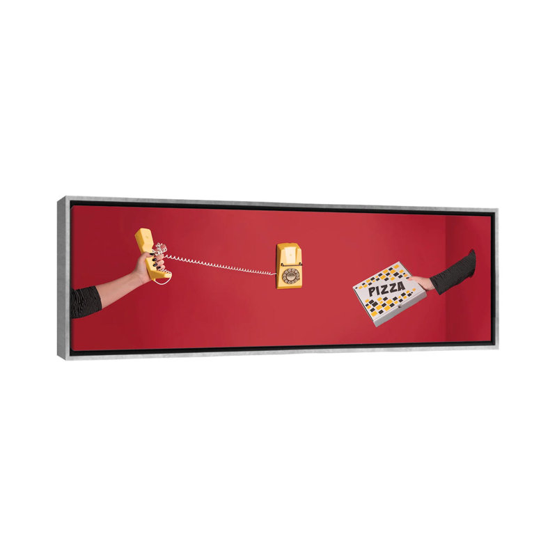 Pizza Express - reproduction d'art murale encadrée, H 20 po x l 60 po, Argent argent